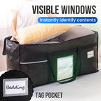 TAILI 1 Pack XXL Storage Bags with Visible Window and Handy Pocket,Black - Image 3