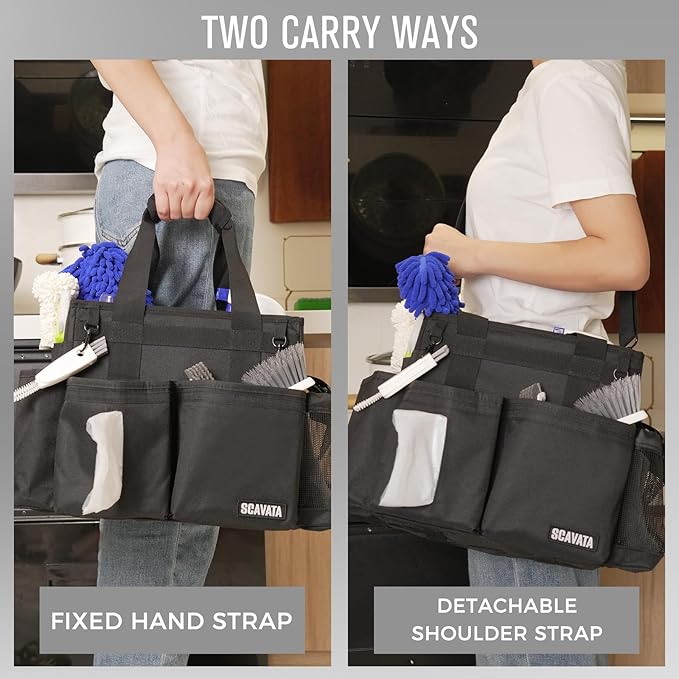 SCAVATA Compact Wearable Cleaning Caddy with Handle & Shoulder Straps - Image 6