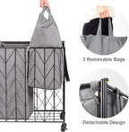 WOWLIVE Laundry Hamper 3 Section with Lid, 142L Laundry Basket with Wheels - Image 5