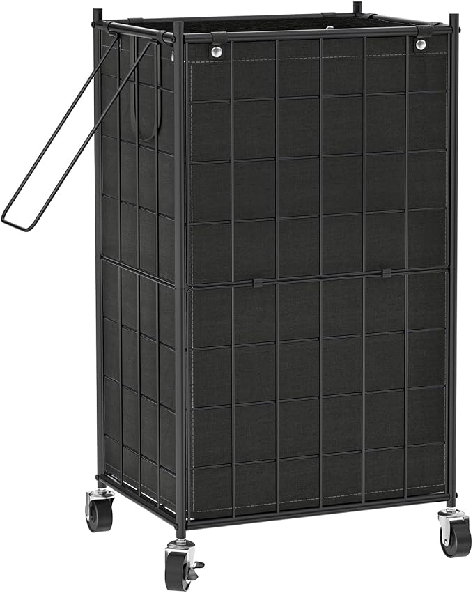 WOWLIVE Rolling Laundry Basket, Metal Wire Frame Laundry Hamper with Wheels by WOWLIVE