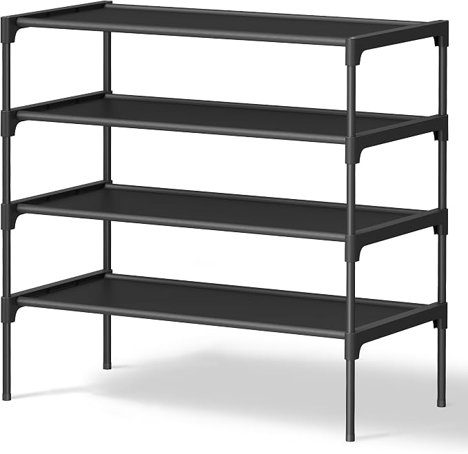 SONGMICS 4-Tier Shoe Rack, Space-Saving, Shoe Storage Organizer by Unknown