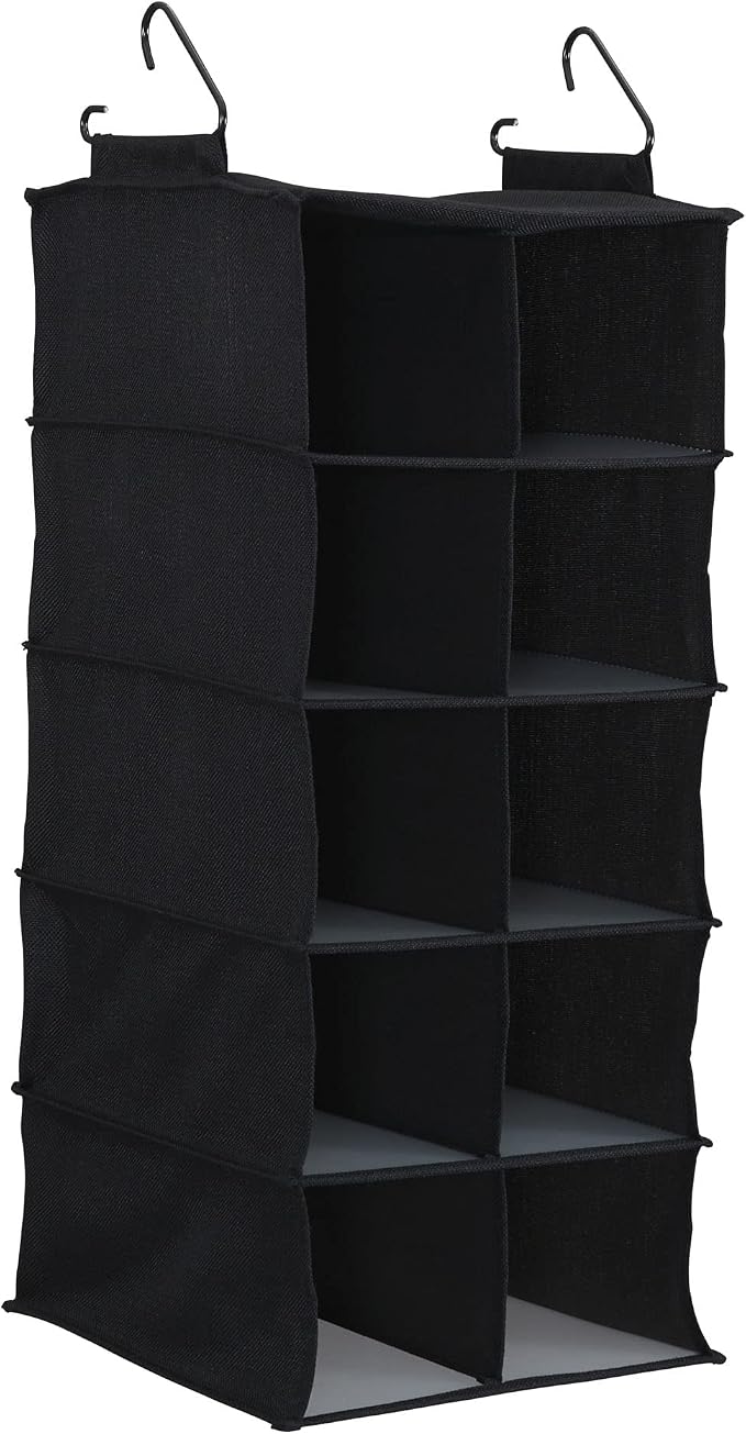 Household Essentials 10 Pocket Hanging Shoe Closet Organizer with Hooks by HouseholdEssentials