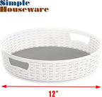 Simple Houseware 12-Inch Multifunctional Non-Skid Storage Lazy Susan, White - Image 9