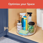Spectrum Extra Large Tall Lazy Susan Organizer 12.25 in Oyster Gray XL High Wall Turntable Rotating for Kitchen Countertop Table Bathroom Cabinet Refrigerator Pantry Shelf Under Stink Organization - Image 2