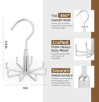ZEDODIER 2 Pack Tie Hangers for Closet, Rotating Tie Organizer, 16 Hooks - Image 5