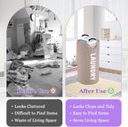 95L Folding Laundry Basket for Singles, Large Laundry Hamper with Aluminum Handles, Freestanding Dirty Clothes Basket, Sturdy Oxford Fabric Clothes Hampers for Travel, Dormitory, Khaki - Image 7