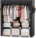 Mavivegue Portable Closet, 50 Inch Wardrobe Closet, Portable Closets for Hanging Clothes with 3 Hanging Rods and 6 Storage Shelves for Bedroom, Black by Mavivegue