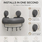 Corner Shower Caddy Suction Cup, Removable Bath Organizer Shelves - Image 3