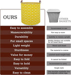 Waterproof Laundry Hamper Collapsible Laundry Basket Leather Handle Laundry Bag Large Clothes Storage Toy Organization for Bathroom Bedroom Laundryroom College Dorms (Nursery Bins Boxes-002) - Image 4