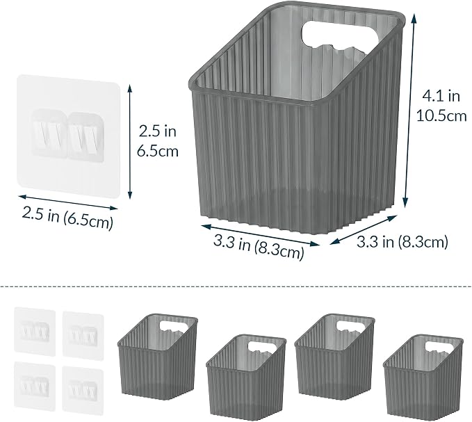 NiHome 4-Pack Cabinet Door Organizer, Adhesive RV Camper Wall Storage Caddy - Image 3