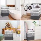 HomeHacks 2-Pack Large Laundry Basket, Waterproof, Freestanding Laundry Hamper, Collapsible Tall Clothes Hamper with Extended Handles for Clothes in The Dorm and Family Gradient Grey, 125L | Waterproof, Freestanding, Collapsible Clothes Hamper with Rei... - Image 6