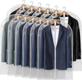 40" All Clear Garment Bags for Hanging Clothes, 12 Packs Suit Bags for Closet Storage, Plastic Waterproof Suit Cover Bags with Zipper for Coats, Jackets, Shirts (Set of 12) by Perber