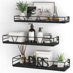 Floating Shelves Set of 3, Wood Wall Shelf, Farmhouse Shelf for Bedroom by Amoot