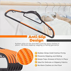Plastic Hangers 10 Pack, Cascading Slim Space Saving Clothing Hangers with 360° Rotating Hook, Non Slip Clothes Hangers for Sweater Shirt, Heavy Duty Coat Hanger with Inner Hook for Closet, Black - Image 6