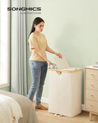 SONGMICS Laundry Hamper with 2 Lids, 150L Laundry Basket，2 Compartments - Image 2
