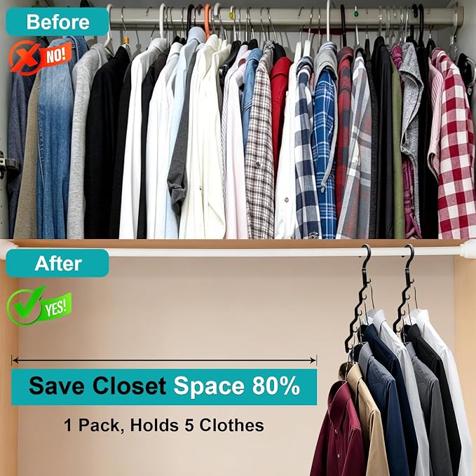 Closet Organizers and Storage,Upgraded Organization and Storage Clothes Hanger,10 Pack College Dorm Room Essentials,Sturdy Space Saving Hangers for Thick Clothe - Image 3
