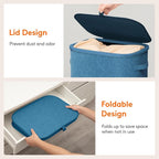 Lifewit 105L Large Laundry Basket with Lid, Laundry Hamper with Plastic Handles and Removable Bag, Foldable Tall Dirty Clothes Hampers for Laundry for Laundry Room, Bedroom, Bathroom, Dorm, Dark Blue - Image 6