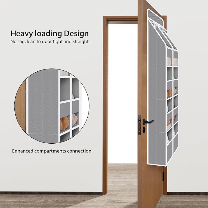 Univivi Upgraded Over the Door Organizer for Baby Nursery, Grey, 5-Shelf - Image 2