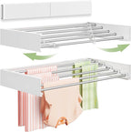 Vikaqi Wall Mounted Clothes Drying Rack 32", Foldable Wall Laundry Rack by DiscovertheEleganceofAir-drying