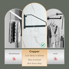 NEWRAIN Folding Clothes Hanger Rack, Wall Mounted Laundry Racks for Drying Clothes,Swing Clothing Hanging System Drying Closet Storage Organizer Black - Image 5