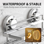 LEVERLOC Shower Caddy Suction Cup 2 Pack, Shower Shelf for Inside, Silver - Image 3