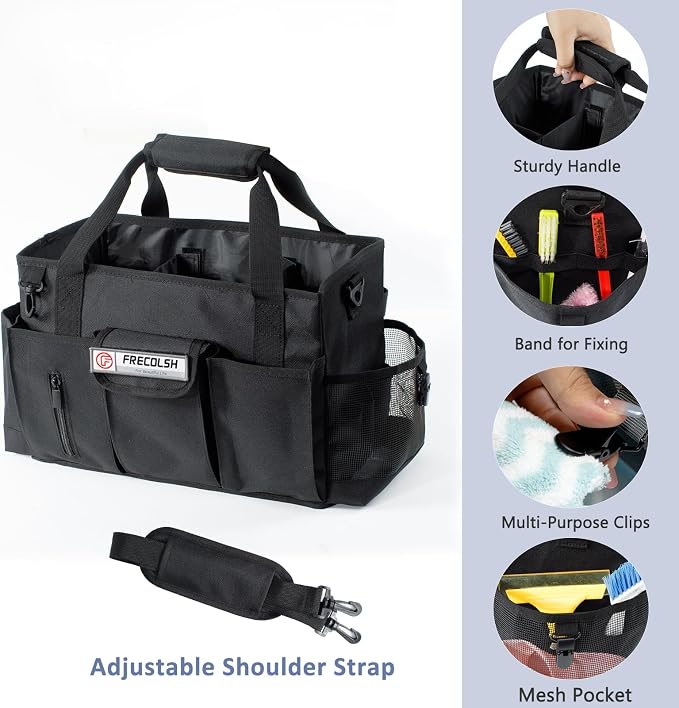 Cleaning Caddy for Cleaning Suppliers Organizer with Pockets for House Cleaning Essentials, Cleaning Organizer, Wearable Cleaing Bag Tote, Storage Caddy for Housekeeping - Image 4