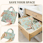 Fabric Storage Basket 2 Pack,Large and Mini Boho Laundry Nursery Hamper Portable Folding Organizer for Car Bedroom - Image 5