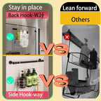 1-Tier Shower Caddy Hanging Shower Organizer Rack with Hook Over Door 2-PK - Image 7