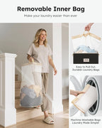 SOLEDI 100L Laundry Hamper with Lid, Large Collapsible Laundry Basket - Image 4