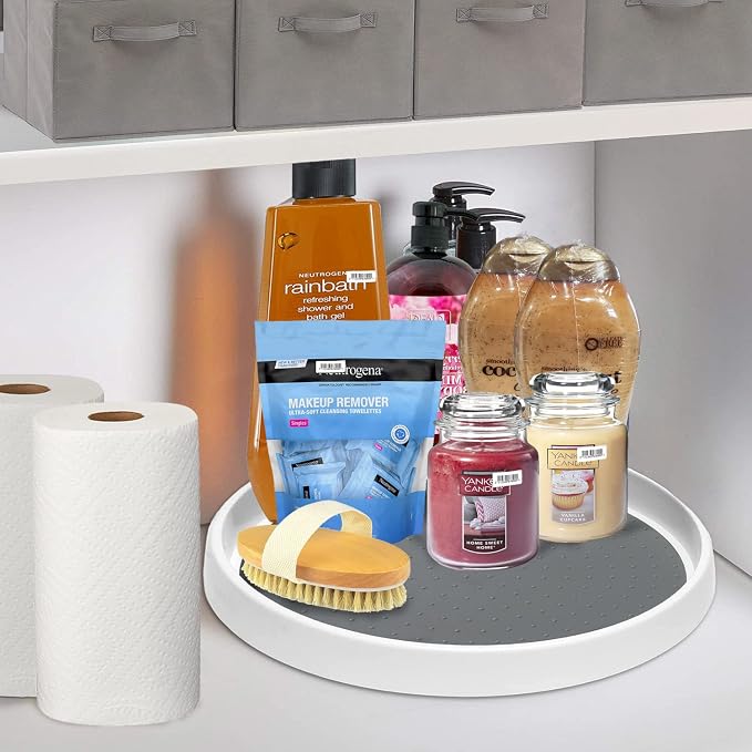 Set of 2, 12 Inch Non-Skid Lazy Susan Organizer, Pantry Lazy Susan Turntable for Cabinet, Kitchen Cabinet Organizer, Pantry Organization and Storage -Size- 12"x1.5" - Image 4