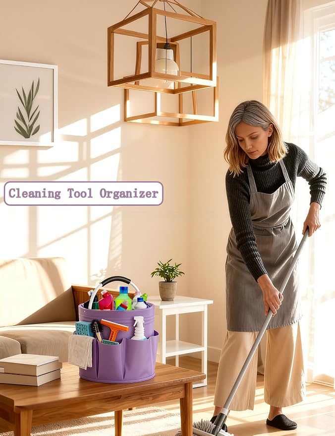 Cleaning Caddy with Handle, for Cleaning Supplies Organizer Bucket - Image 4