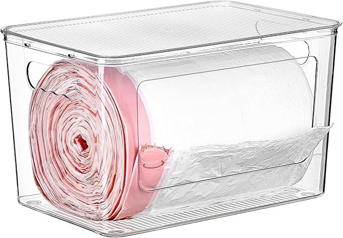 Vtopmart 1 Pack Clear Trash Bag Holder, Stackable Garbage Bag Dispenser by Vtopmart