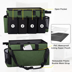 Wearable Large Cleaning Caddy Bag for Housekeepers (Green) - Image 3