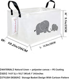 Collapsible Laundry Basket with Side Handles, Parent Child Elephant - Image 2