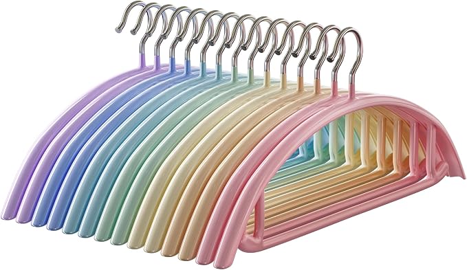 CTIME 14 Pack Metal Clothes Hangers, Non-Slip PVC, Built-in Hooks - Image 7