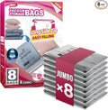 TAILI 8 Pack Vacuum Storage Bags, Jumbo LONG SIDE ZIP(39x28 inch), Clear by TAILI