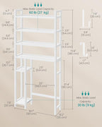SONGMICS 4-Tier Bamboo Over the Toilet Storage with Adjustable Shelves - Image 5