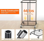 160L Laundry Hamper with Lid & Wheels, Rolling Laundry Basket with Bag - Image 6