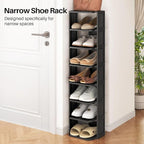 Shoe Racks for Closet, 5 Tiers Stackable Shoe Rack for Front Door Entrance Free Standing Plastic Shoe Stand Narrow Tall Vertical Shoe Rack, Closet Shoe Organizer for Small Spaces Shoe Storage - Image 4
