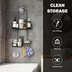 Epicano Shower Caddy Hanging,Large Capacity Shower Organizer,Black - Image 2