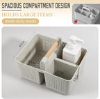 Portable Shower Caddy Basket Plastic Caddy Organizer with Handle Grey - Image 4