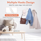 Optish Coat Rack Wall Mount, Coat Hook Wall Mount, Wall Hooks for Hanging, Hat Rack for Walls, Coats Hanger with 10 Hook, Towel Hooks for Bathrooms (1 Pack, White) - Image 2