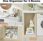 REALINN Under Sink Organizer, L-Shaped 2 Tier Pull Out Cabinet Organizer - Image 3