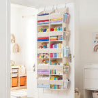 Ofiray-home Over the Door Organizer 5 Tiers,Extra Large Behind Door Storage of 10 Compartments,80 lbs Weight Capacity Over the Door Storage, Door Hanging Organizer for Closet, Diaper Organizer, Beige - Image 6