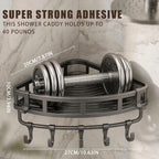 Shower Caddy Hanging 3 Pack, Rustproof Adhesive Corner Shower Shelves - Image 2