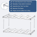 LARGER Compartment - 3 Tier Stackable Water Bottle Organizer Holder - for Stanley 40oz & Others' Large Tumbler - Clear Wine Rack, 12 Cup Bottle Holder for Cabinet Home Countertop Fridge Pantry Shelf - Image 7