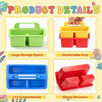 Hushee 16 Pack Mini Classroom Caddy with Handle 3 Compartments, 4 Color - Image 3