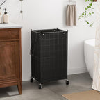 WOWLIVE Rolling Laundry Basket, Metal Wire Frame Laundry Hamper with Wheels - Image 2