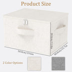 Underbed Storage Baskets with Lids,19.6x15.7x11.8in,Beige,2 Pack - Image 7