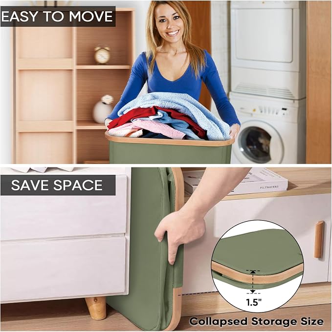 BALEINE 70L Laundry Hamper with Lid, Large Laundry Basket Bin - Image 4